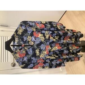 Free Assembly Women's Floral Long Sleeve Dress Size M Bohemian Loose Fit Fall